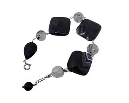 Pulseira de prata com pedras naturais Pulseira de prata com pedras naturais