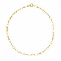 Pulseira de Prata Elos Retangulares Revestida com Ouro 18k 21cm