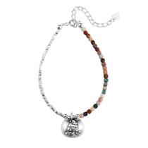 Pulseira de prata esterlina 999 Alxa Cube Beads para mulheres Pulseira de prata esterlina 999 Alxa Cube Beads para mulheres