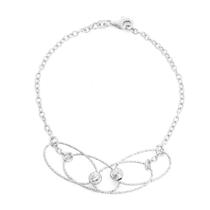 Pulseira de Prata Esterlina com Pingentes Diamond Cut - 7,5"