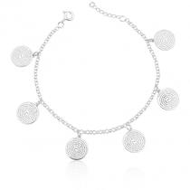 Pulseira de Prata Pingentes Pendurados 6 Pai Nosso Pulseira de Prata Pingentes Pendurados 6 Pai Nosso