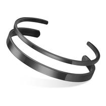 Pulseira de punho MEALGUET em aço inoxidável para homens, conjunto de 2 peças