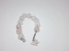 Pulseira de quartzo rosa