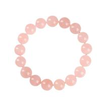 Pulseira de quartzo rosa para mulheres com contas rosa de 11-12 mm Pulseira de quartzo rosa para mulheres com contas rosa de 11-12 mm