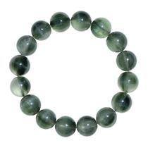 Pulseira de quartzo rutilado verde natural com efeito de olho de gato