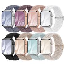 Pulseira de relógio Adorique Braided Stretchy Solo Loop, pacote com 8, 40-49 mm Pulseira de relógio Adorique Braided Stretchy Solo Loop, pacote com 8, 40-49 mm