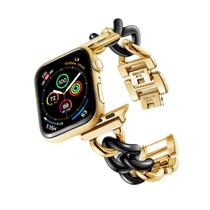 Pulseira de relógio ALAMHI compatível com Apple Gold/Black 42-49mm