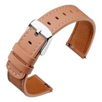 Pulseira de relógio ANNEFIT: couro genuíno, 22 mm, damasco
