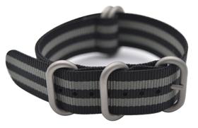 Pulseira de relógio ArtStyle Colorida Nylon Preta/Cinza 18 mm