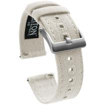 Pulseira de relógio BARTON Canvas Quick Release 22 mm branca