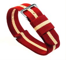 Pulseira de relógio BARTON Crimson/Khaki Ballistic Nylon NATO 20mm Pulseira de relógio BARTON Crimson/Khaki Ballistic Nylon NATO 20mm