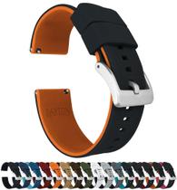 Pulseira de relógio BARTON Quick Release Elite Silicone 22 mm preta/laranja Pulseira de relógio BARTON Quick Release Elite Silicone 22 mm preta/laranja