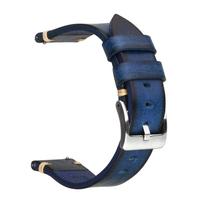 Pulseira de relógio Berfine Retro feita à mão em couro vintage de 20 mm azul Pulseira de relógio Berfine Retro feita à mão em couro vintage de 20 mm azul