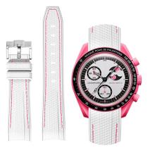 Pulseira de relógio BONACE Curved Silicone 20mm para Moonswatch