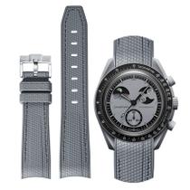 Pulseira de relógio BONACE Curved Silicone Bracelet 20 mm cinza escuro