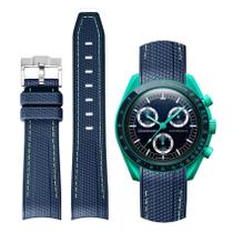 Pulseira de relógio BONACE Curved Silicone Bracelet 20mm verde marinho