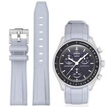 Pulseira de relógio BONACE Curved Silicone Bracelet para Moonswatch 20mm