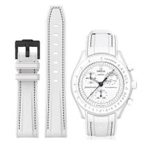 Pulseira de relógio BONACE Moonswatch 20 mm de silicone branca preta Pulseira de relógio BONACE Moonswatch 20 mm de silicone branca preta