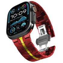 Pulseira de relógio CHANCHY em aço inoxidável para Apple Watch 49 mm vermelha/dourada