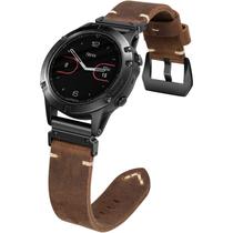 Pulseira de relógio com couro duplo feito à mão 22 mm Garmin Pulseira de relógio com couro duplo feito à mão 22 mm Garmin