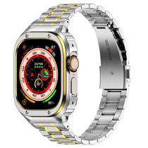 Pulseira de relógio com estojo de aço inoxidável para Apple Watch Ultra/Ultra 2 (49 mm)