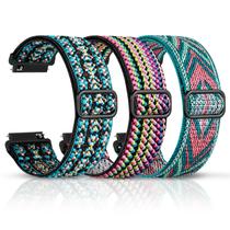 Pulseira de relógio DaQin, pacote com 3 pulseiras de nylon de 20 mm para homens e mulheres