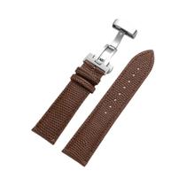 Pulseira De Relógio De Couro Com Padrão De Lagarto E Fivela De Borboleta, Universal Para Homens E