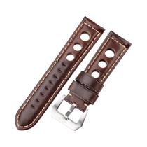 Pulseira De Relógio De Couro Genuíno Vintage 20mm 22mm 24mm 4 Cores Acessórios Com Fivela De Aço