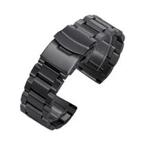 Pulseira De Relógio De Luxo Masculina Em Aço Inoxidável Prata E Preto 18mm-24mm Acessórios Para Pulseira De Relógio De Luxo Masculina Em Aço Inoxidável Prata E Preto 18mm-24mm Acessórios Para