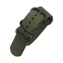 Pulseira De Relógio De Nylon Preta 18mm 20mm 22mm 24mm Tecido Militar Sólido Trançado Com Fivela