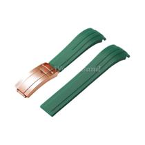 Pulseira De Relógio De Silicone À Prova d'Água Com Extremidade Curvada 20mm 21mm 22mm Para Rolex