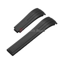 Pulseira De Relógio De Silicone À Prova d'Água Com Extremidade Curvada 20mm 21mm 22mm Para Rolex