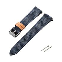 Pulseira De Relógio De Tecido Tweed Trançado De 18mm, 20mm, 22mm, Nylon E Couro, Com Liberação