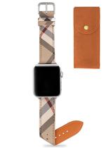 Pulseira de relógio DUHXGSB Luxury Leather Classic Bege Xadrez 41/40/38mm