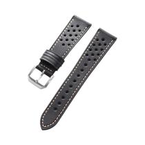 Pulseira De Relógio Em Couro Italiano Pueblo Artesanal Marrom Escuro Respirável 20mm 22mm Para