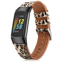 Pulseira de relógio Fintie compatível com couro Fitbit Charge 6/5