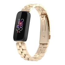 Pulseira de relógio FitTurn compatível com aço inoxidável Fitbit Luxe