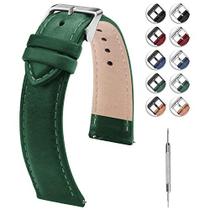 Pulseira de relógio Fullmosa Green Leather 22mm para Samsung Galaxy