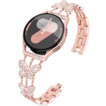Pulseira de relógio G-ficu 20 mm em ouro rosa Diamond Butterfly