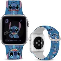 Pulseira de relógio Hepsun Stitch Art compatível com Apple Watch 38/40/41/42 mm Pulseira de relógio Hepsun Stitch Art compatível com Apple Watch 38/40/41/42 mm