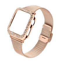Pulseira de relógio JOYOZY em malha de aço inoxidável para Apple 44mm - rosa Pulseira de relógio JOYOZY em malha de aço inoxidável para Apple 44mm - rosa
