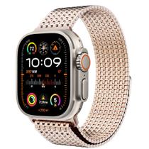 Pulseira de relógio LULULOOK em aço inoxidável milanês para Apple Watch