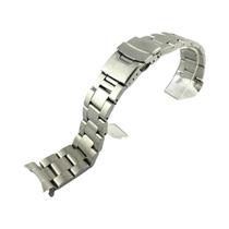 Pulseira De Relógio Masculina De Aço Inoxidável Sólido De 20mm 22mm Com Fecho Dobrável Curvo Para Pulseira De Relógio Masculina De Aço Inoxidável Sólido De 20mm 22mm Com Fecho Dobrável Curvo Para