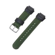 Pulseira De Relógio Masculina De Nylon Verde E Preta De 18mm Para Casio W800H SGW400 F91W F84