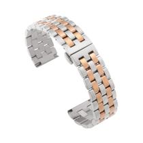 Pulseira De Relógio Masculina Em Aço Inoxidável Sólido De 18mm, 20mm, 22mm Com Fecho Borboleta Para