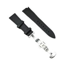 Pulseira De Relógio Masculina Em Couro Crazy Horse Com Fecho Borboleta De Liberação Rápida 18mm 20mm