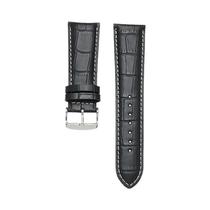 Pulseira De Relógio Masculina Em Couro Genuíno 22mm-28mm Com Fecho De Fivela Em Grão De Jacaré Para