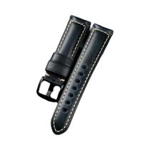 Pulseira De Relógio Masculina Vintage Em Couro Encerado, Feita À Mão, Couro Genuíno De Vaca, 18-26