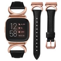 Pulseira de relógio Minyee Leather compatível com Fitbit Versa 2 para mulheres Pulseira de relógio Minyee Leather compatível com Fitbit Versa 2 para mulheres