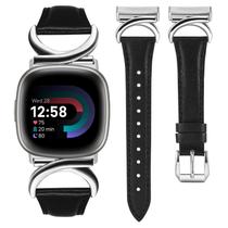 Pulseira de relógio Minyee Leather compatível com Fitbit Versa 4/3/Sense Pulseira de relógio Minyee Leather compatível com Fitbit Versa 4/3/Sense